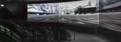 Photo of a 4D cinema room at the Alfa Romeo museum